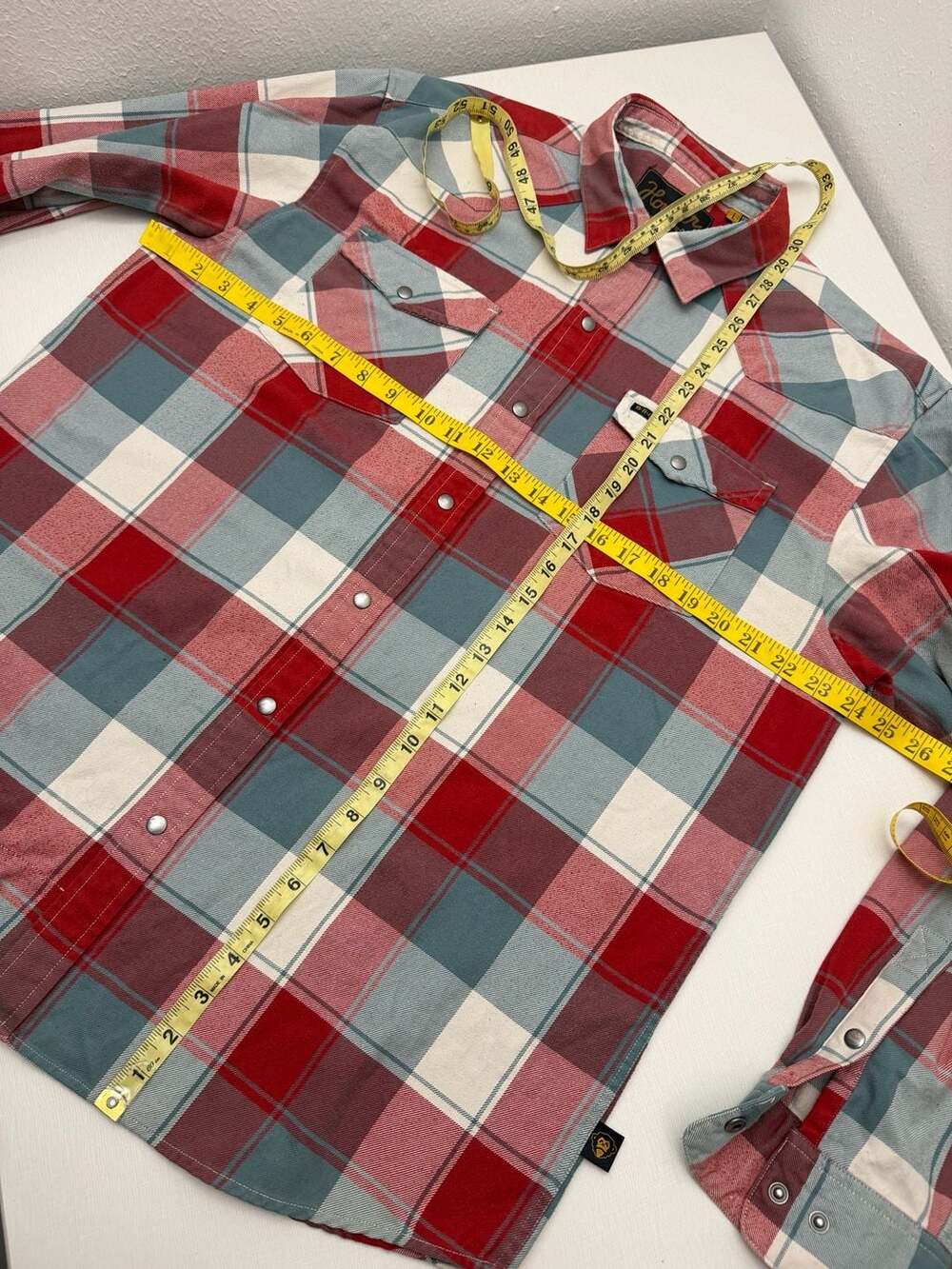 Howler Brothers Plaid Western Metal Snap Long Sleeve Flannel Shirt Large - Picture 6 of 6
